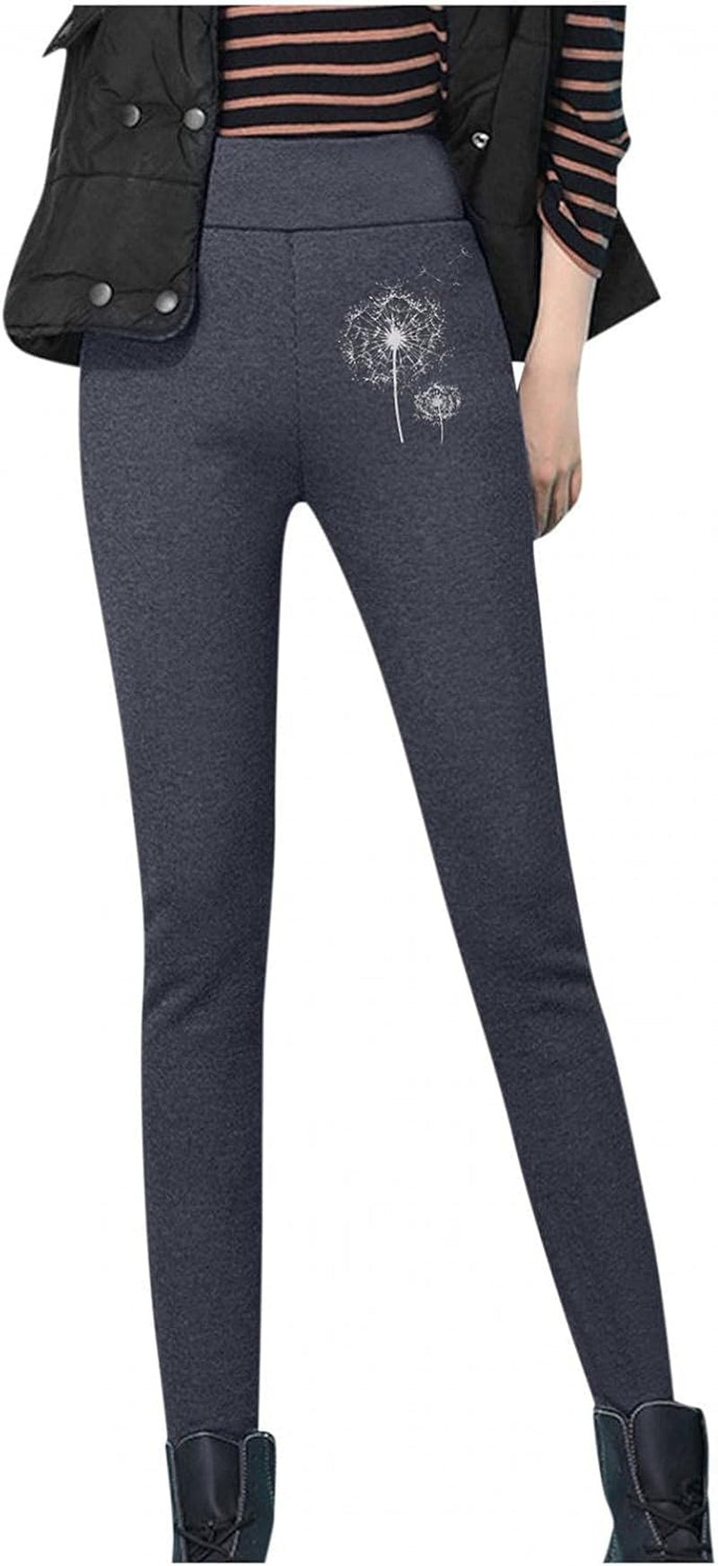 Winter Leggings for Women plus Size, Fleece Lined Leggings Women Thick High Waisted Winter Warm Leggings Gray